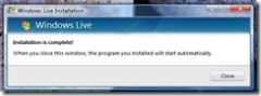 Windows Live Messenger 8.5 Installation Complete