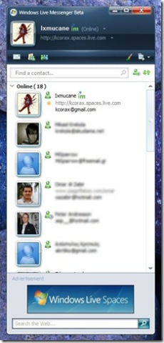 Windows Live Messenger 8.5  Singed In